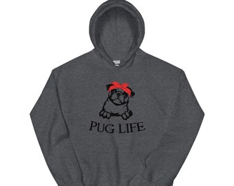 Sweat à capuche Pug Life | Cadeau pour maman chien | Vêtements tendance pour les amoureux des chiens