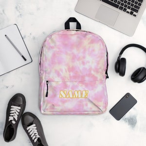 Personalized Backpack, Back To School Tie Dye Laptop Backpack, Colorful Backpack For Kids Student, Women Travel Bag