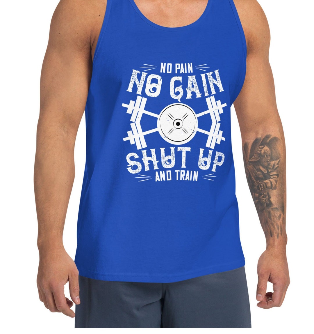 Gym Tank Top Bodybuilder Muscle Shirt No Pain No Gain Workout Fitness ...