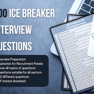 100 Ice Breaker Interview Questions | Job Interview Preparation, Warm-Up Questions, PDF Guide