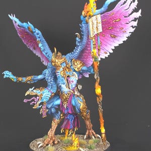 Kairos Tisse-du-Destin/Seigneur du Changement, Démon Grand de Tzeentch peint - Service de commande Warhammer >>NIVEAU ÉLITE<<