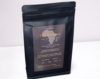 500gr Togobeans, Röstkaffee, ganze Bohnen, Robustabohnen, handverlesen, Kaffee Togo