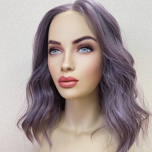 Human Hair Wigs Wigs 8-28” Inches Wig  Wig Purple Berry Balayage T-Part/ 13x4/ 13x6 High Quality Lace Front Wig Cap
