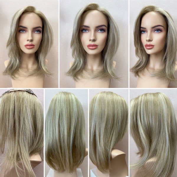 Human Hair Women’s Topper Toupee Extensions Enhancer Premium Quality 12”-22” Inches Length Colour Creamy Blonde Custom Made