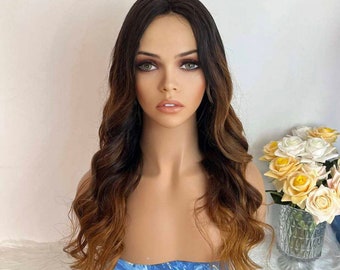 100% Virgin Human Hair  Wigs 10”-26&quot; Inches  Wig Auburn Rooted Balayage 13x5 Hantied Lace, 13x4 Mono Cap, 13x4 PU Silk Base
