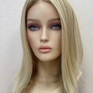 Human Hair Women’s Topper Toupee Extensions Enhancer Premium Quality 8”-22” Inches Length Colour Champagne Blonde Rooted  Custom Made