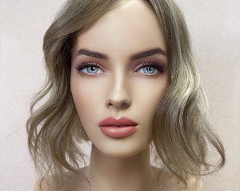 Human Hair Women’s Topper Toupee Extensions Enhancer Premium Quality 8”-22” Inches Length Colour 16/22-4R Creamy Toffees Rooted Custom Made