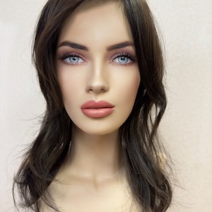 Human Hair Women’s Topper Toupee Extensions Enhancer Premium Quality 8”-22” Inches Length Colour Dark Chocolate Brown Custom Made