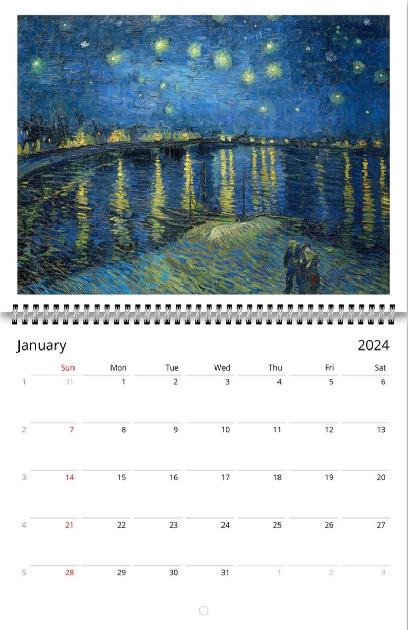 Famous Art of the World Wall Calendars US & CA Vincent Van Etsy