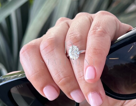1.1 Ct Diamond Engagement Ring Solid 14k White Gold Oval Cut Stone