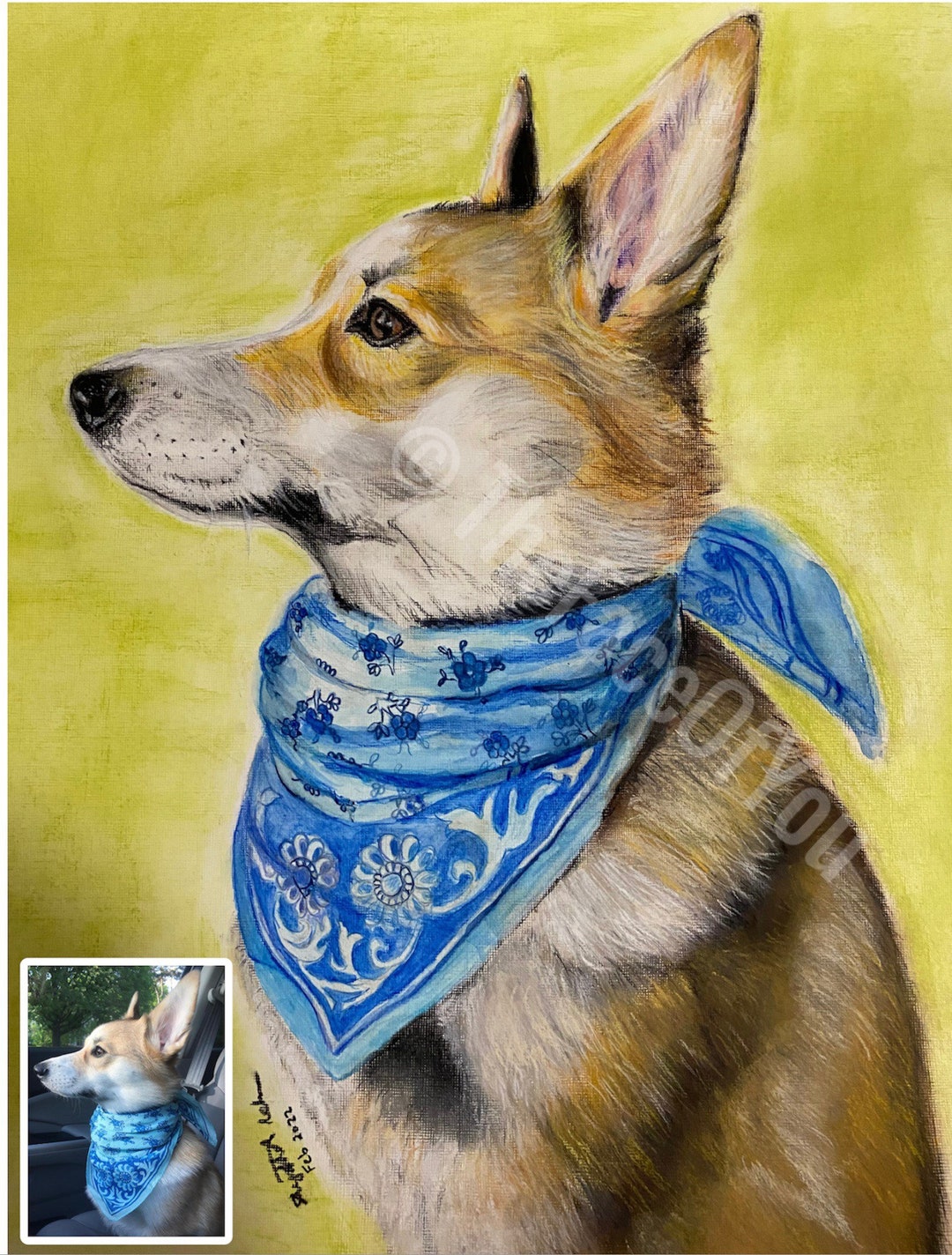 Custom Pet Portrait Authentic Personalized Hand Drawn Pet Portraits ...