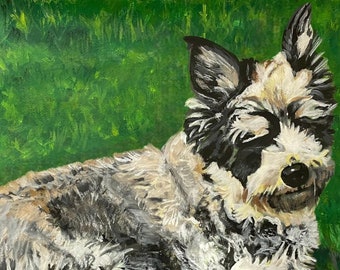 Portrait personnalisé de chat de chien de compagnie. Authentique portrait d'animal de compagnie en acrylique personnalisé peint à la main, peint à la main, monument commémoratif de perte d'animal de compagnie, cadeau d'anniversaire