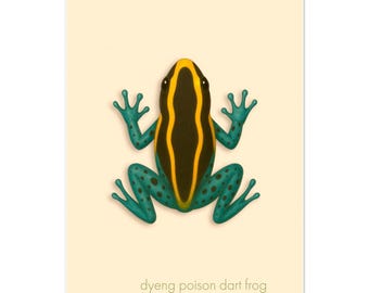 Dyeng Poison Dart Frog Giclée print - Vibrant Amphibian Wall Giclée Art Print, Nature Classroom Decor