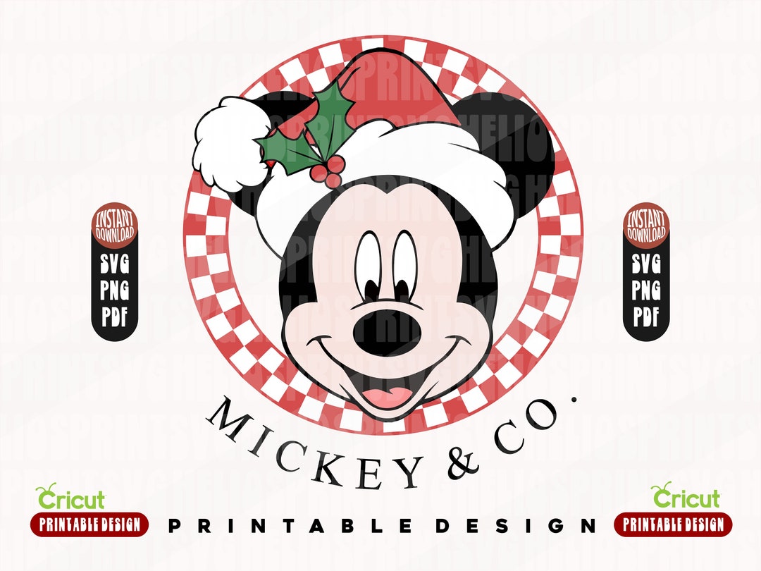 Christmas Santa Mickey Svg, Christmas Mickey Svg, Checkered Mickey Svg