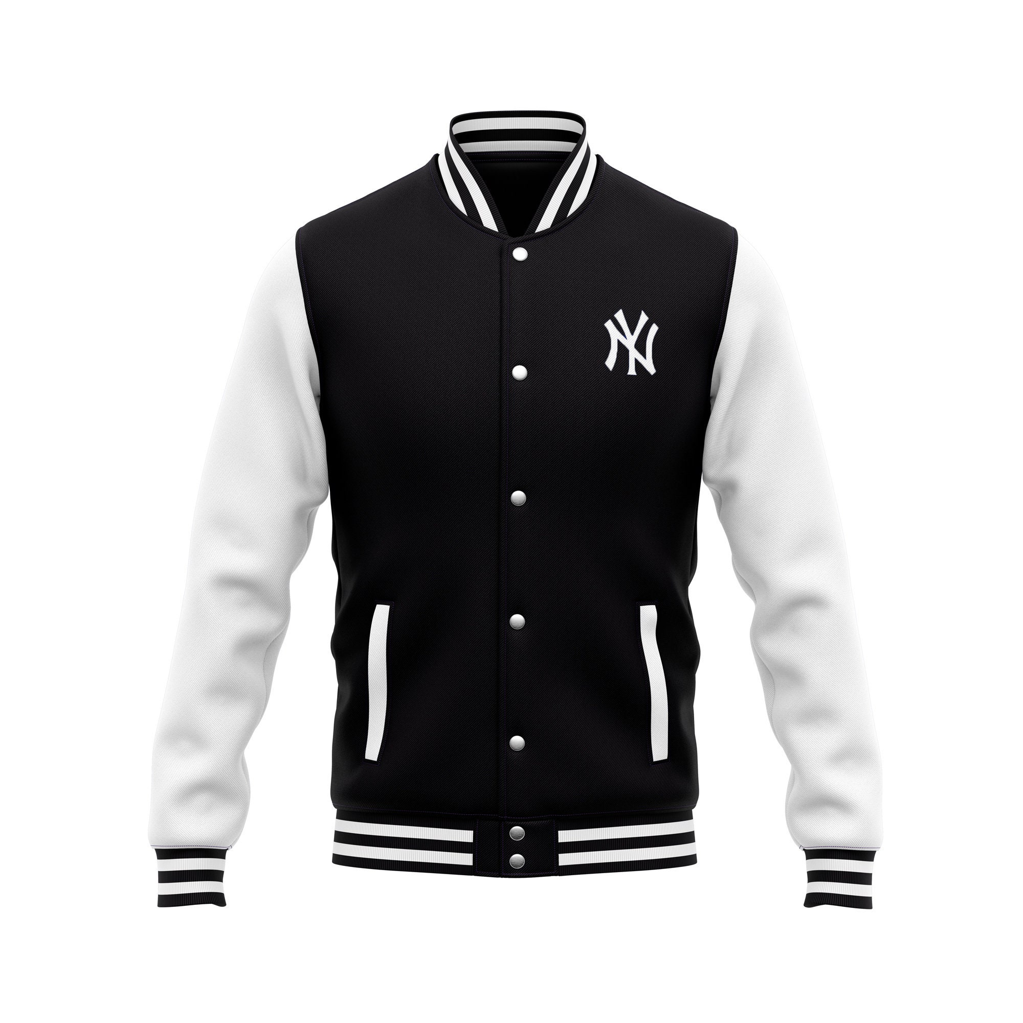 Mens Black New York High Skills Letterman Jacket