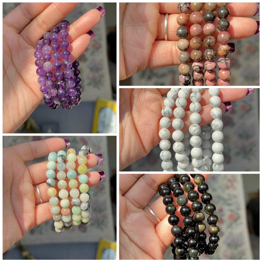 Crystal & Stone Bracelets Multiple Options Etsy