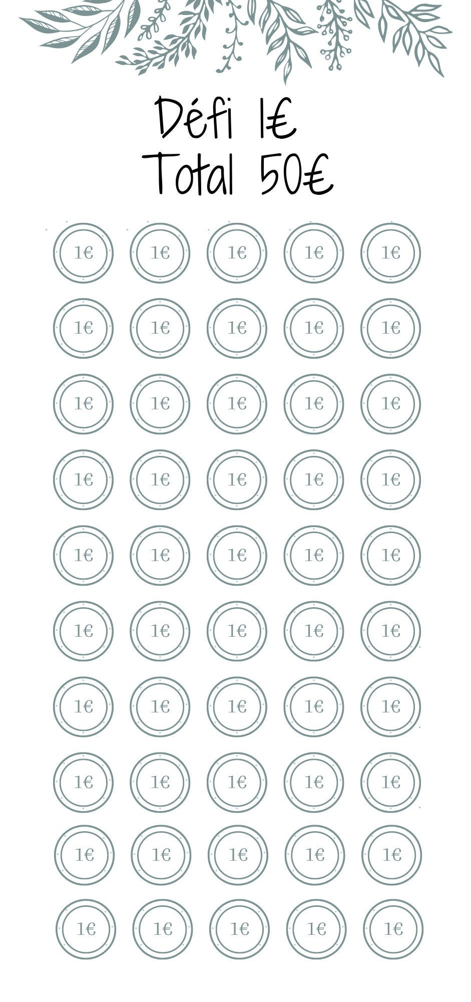 1 euro challenge budget sheet