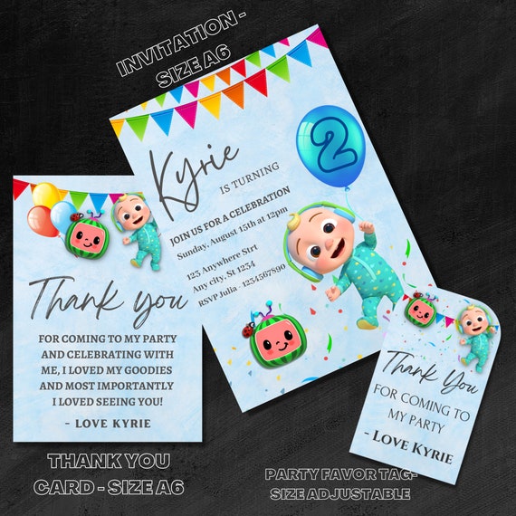 Birthday Invitation Bundle Editable Digital Etsy