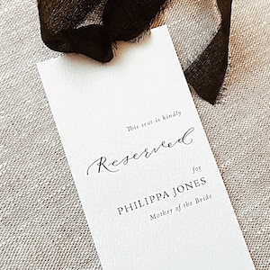 Wedding Reserved Seat Tag with Ribbon