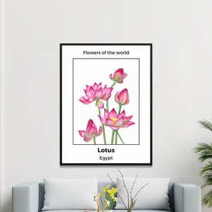 Lotus - Egypt Flower Poster Print - Digital Download, Wall Art, Home Decor, Nature Collection