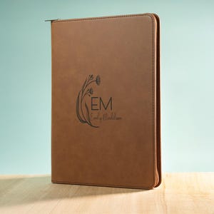 Personalized Leather Portfolio: Customized Executive Padfolio for Business, Graduate & Client Gifts
