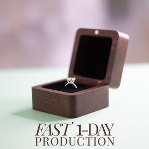 Wooden Proposal Box Ring Bearer Box Wedding Ceremony Item Anniversary Gift Personalized Engagement Ring Box Rustic Wedding Decor Handmade