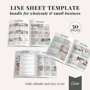 Editable Line Sheet Template: Product Catalog, Wholesale Price List (Canva Template)
