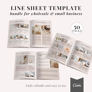 Editable Line Sheet Template: Product Catalog, Wholesale Price List (Canva Template)