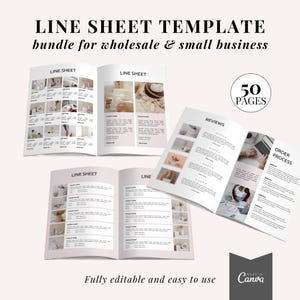 Editable Line Sheet Template: Product Catalog, Wholesale Price List (Canva Template)