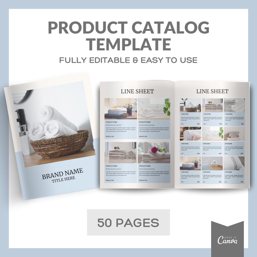Wholesale Line Sheet Template Editable Product Catalog Canva