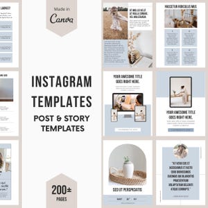 Instagram Post & Story Templates: Editable Canva Social Media (Digital Download)