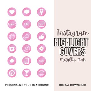 Copertine rosa per Instagram: icone di storie di lusso (download digitale)