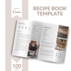 Canva Recipe Book Template, Cookbook Template, Recipe eBook, Recipe Card templates, baking book