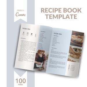 Canva Recipe Book Template, Cookbook Template, Recipe eBook, Recipe Card templates, baking book