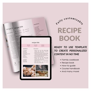 Canva Recipe Book Template, Cookbook Template, Recipe eBook, Recipe Card templates, baking book