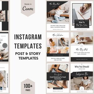 Instagram Post & Story Templates: Editable Canva Social Media (Digital Download)