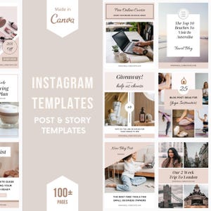 Instagram Post & Story Templates: Editable Canva Social Media (Digital Download)