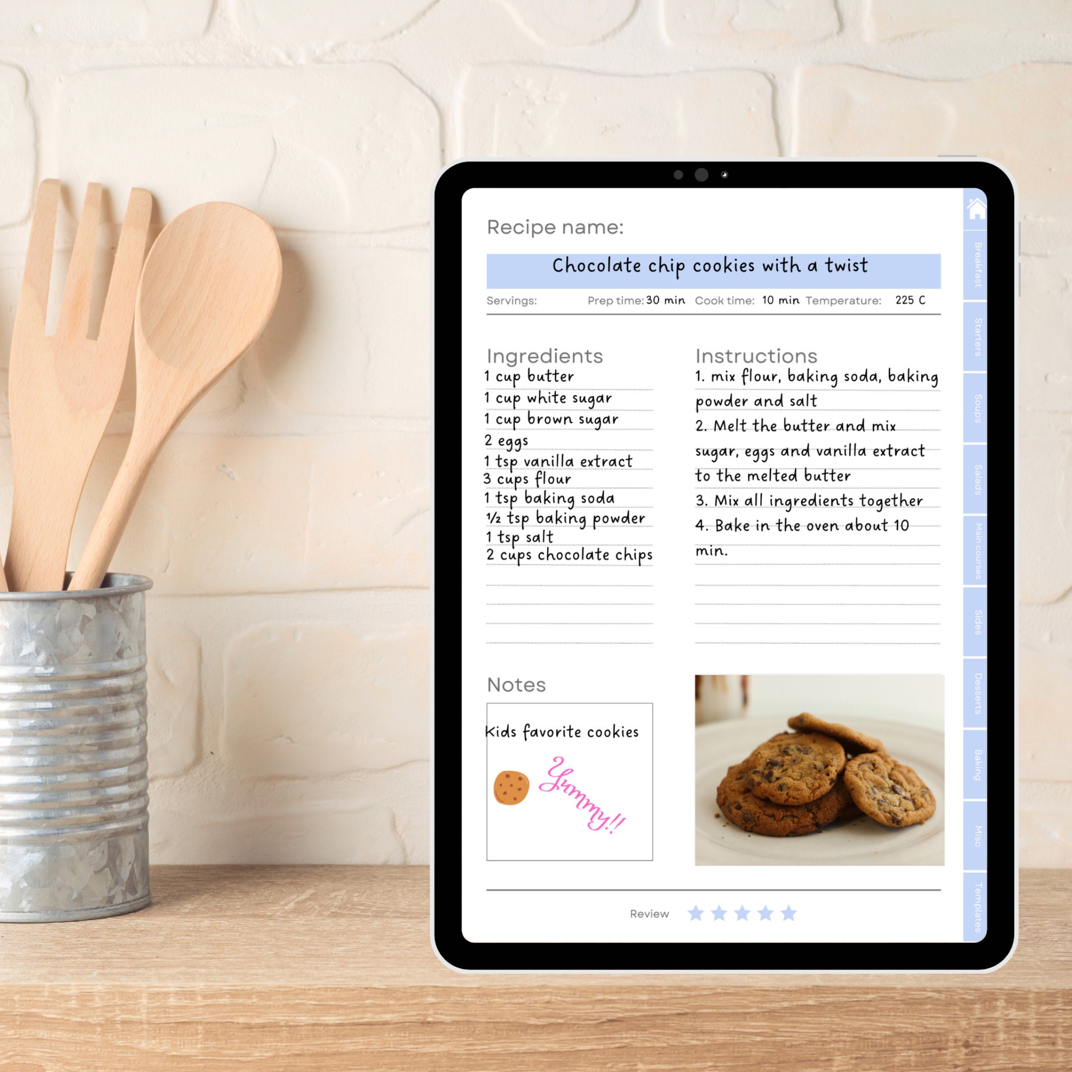 Digital Recipe Book Template for Goodnotes Digital Recipe Journal Digital Recipe Book Template for Goodnotes Digital Recipe Journal