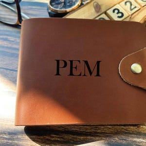 Regalo del Día del Padre, Billetera Minimalista Grabada, Billetera Personalizada, Billetera Personalizada para Hombre, Billetera Personalizada para Hombre, Billetera de Cuero