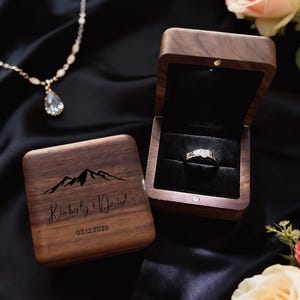 Boîte à bagues de fiançailles lumineuse LED pour proposition, boîte à bagues personnalisée avec lumière, boîte à bagues pour proposition, boîte à alliances lumineuse