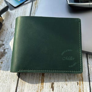 Cartera minimalista grabada, cartera personalizada, cartera personalizada para hombre, cartera personalizada para hombre, cartera de cuero