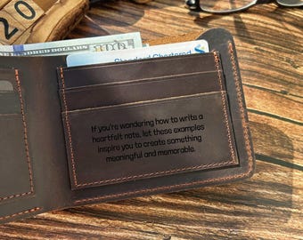 Minimalist Engraved Wallet, Personalized Wallet, Personalized Wallet for Men, Personalized Mens wallet, Leather Wallet