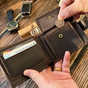 Cartera minimalista grabada, cartera personalizada, cartera personalizada para hombre, cartera personalizada para hombre, cartera de cuero