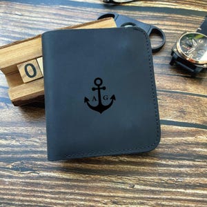 Cartera minimalista grabada, cartera personalizada, cartera personalizada para hombre, cartera personalizada para hombre, cartera de cuero