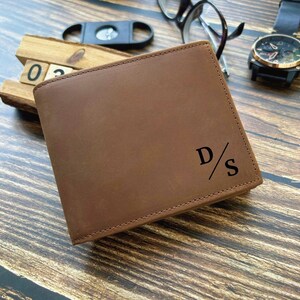Cartera minimalista grabada, cartera personalizada, cartera personalizada para hombre, cartera personalizada para hombre, cartera de cuero