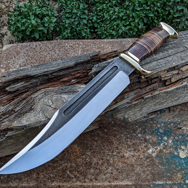 BOWIE knife 6150 STEEL handmade hunting bowie knife camping survival knife gift for him gift for husband and boy friend