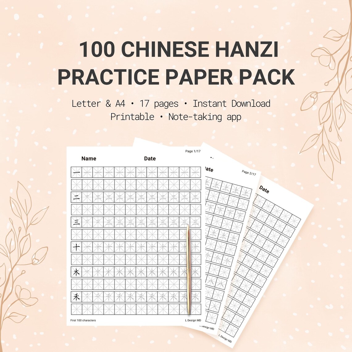 100 Chinese Hanzi Character Practice Bundle - Learn Chinese With ...
