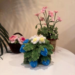 Limpiador de tuberías hecho a mano Mini flor en maceta - Decoración/regalo único para el hogar