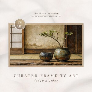 Japanese Zen Still Life Samsung Frame TV Art, Wabi Sabi Pottery Frame TV Display, Minimal Neutral Frame TV (Digital Download)