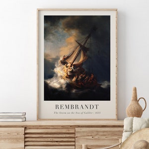 Rembrandt Print, The Storm on the Sea of Galilee, Rembrandt Painting, Fine Art Prints, Vintage Print, Digital Prints